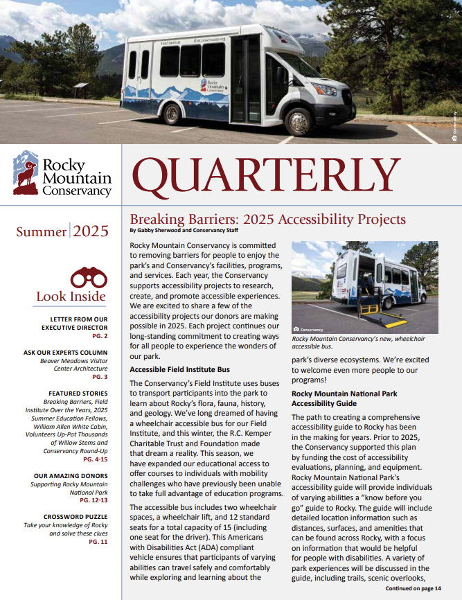 A newspaper with a bus parked in the parking lot.
