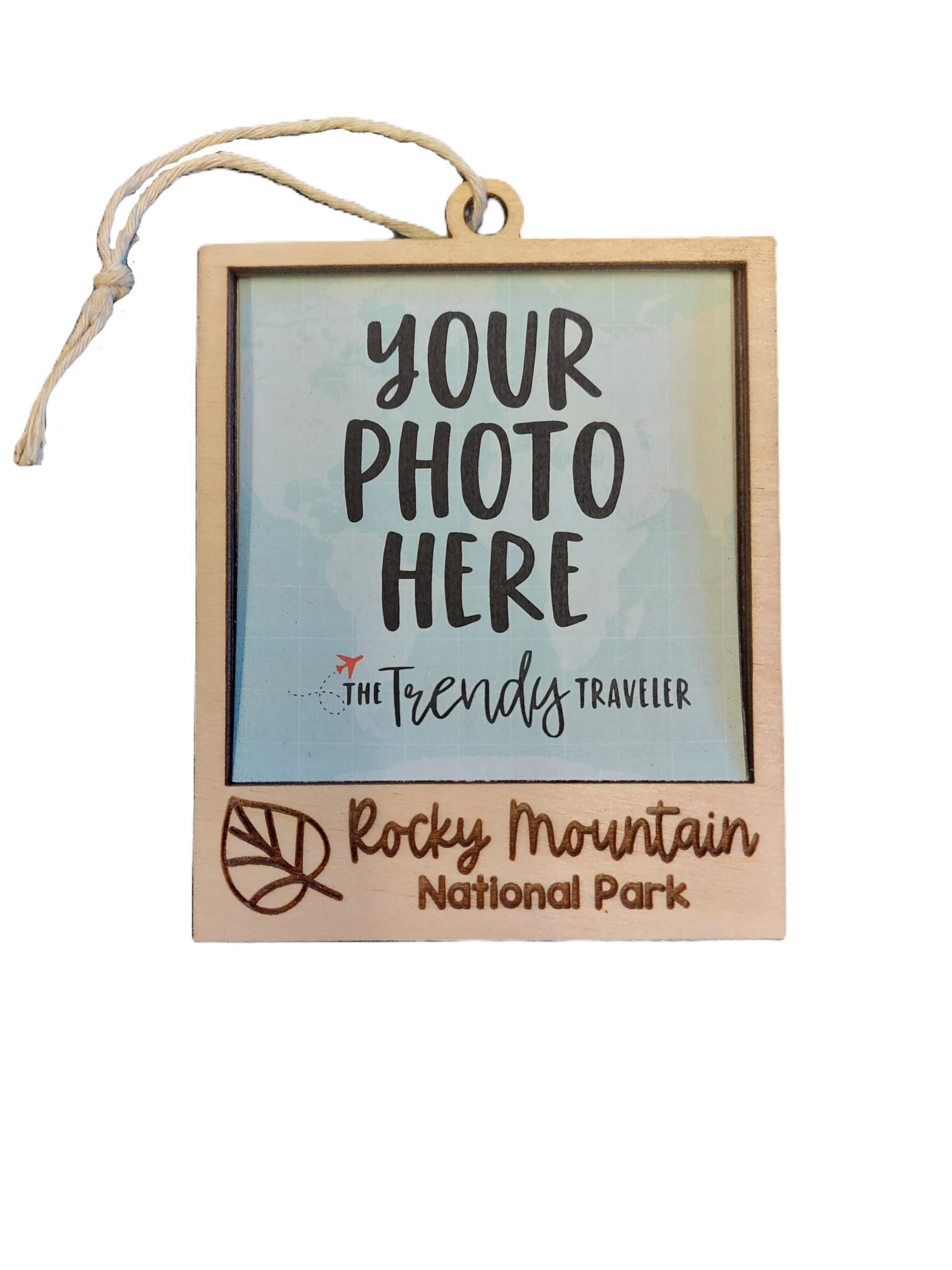 Ornament - Wooden Picture Frame with Aspen Leaf