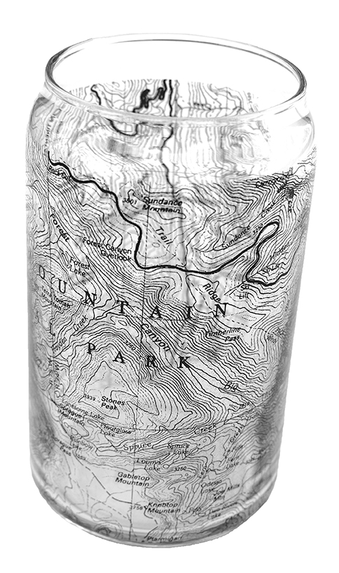 Glass - Etched 16 oz RMNP Topo Map Pint - Image 2