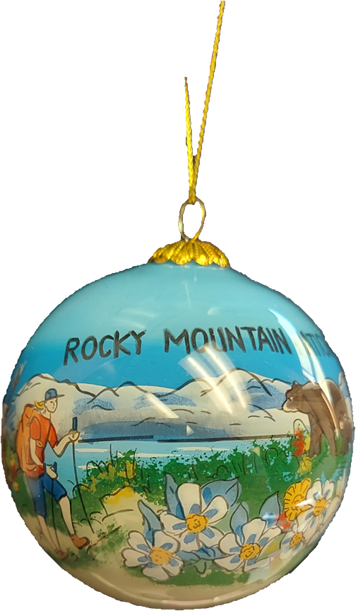 Ornament - RMNP Mountain Scene Glass