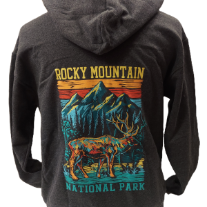 Sweatshirt - RMNP Scribble Elk Hooded